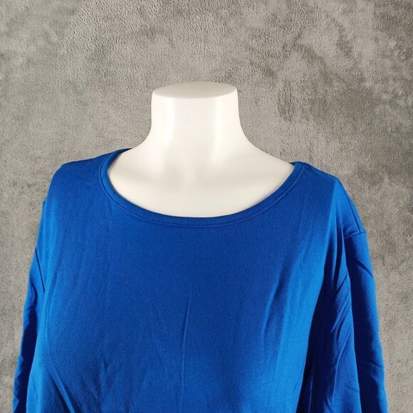 New TURTLE BAY Miss Roy 3/4 Sleeve Top MEDIUM(8-10) Blue Cotton Blend - Picture 3 of 9